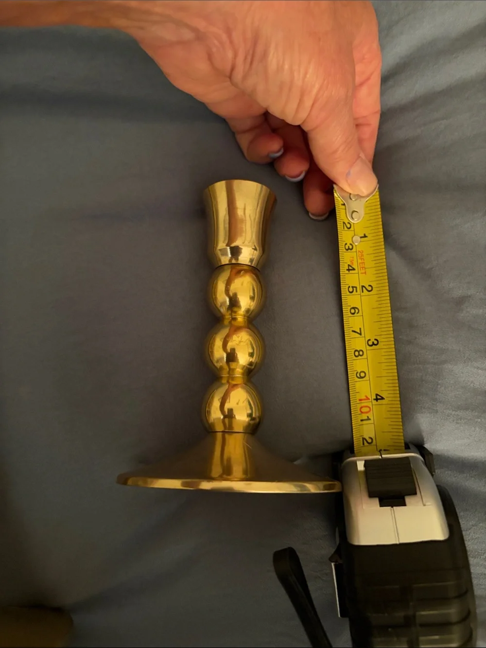 Anthropologie Brass Beaded Candlestick Set - Gold Finish